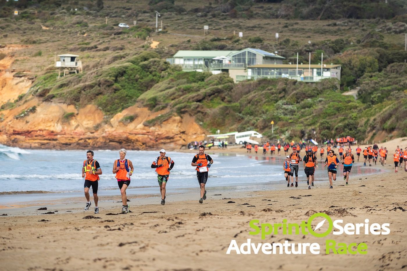 sprint series adventure race mass run anglesea beach